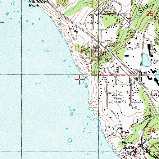 Topographic Map of Shy Creek, OR