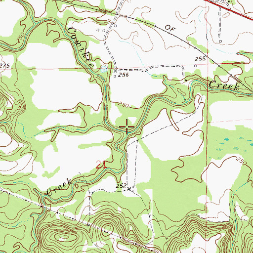 Topographic Map of Bronson Creek, AL