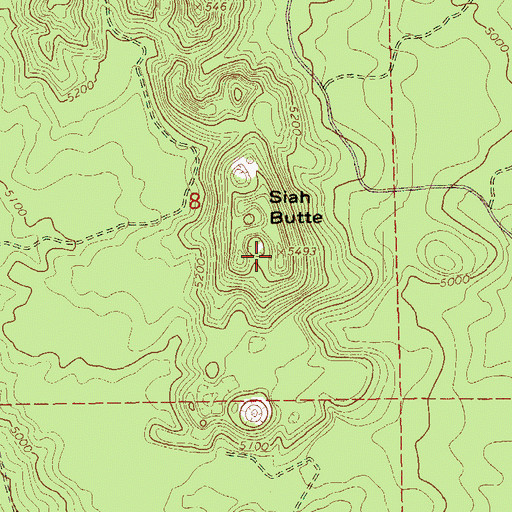 Topographic Map of Siah Butte, OR