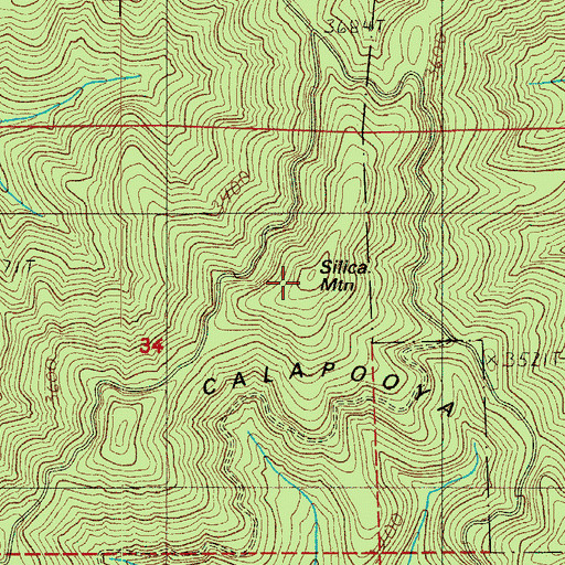 Topographic Map of Silica Mountain, OR