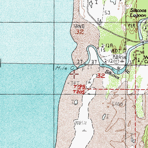 Topographic Map of Siltcoos River, OR