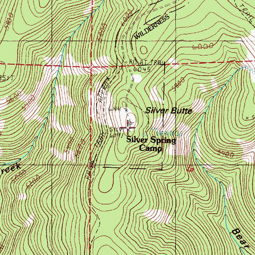 Topographic Map of Silver Butte, OR
