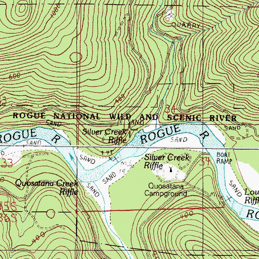Topographic Map of Silver Creek, OR