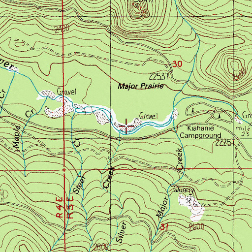 Topographic Map of Silver Creek, OR