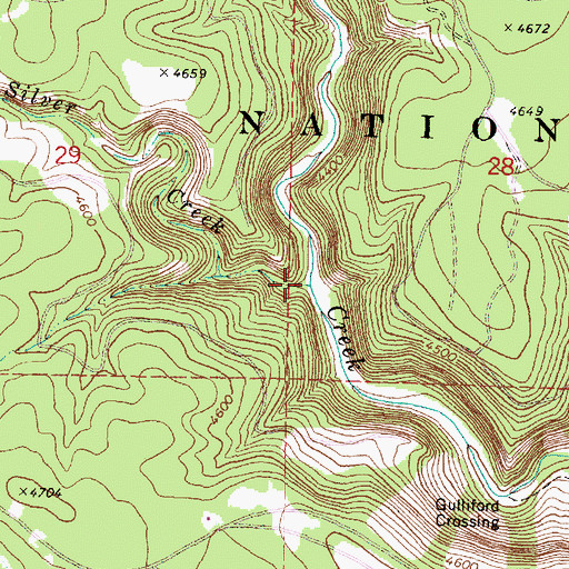 Topographic Map of Silver Creek, OR