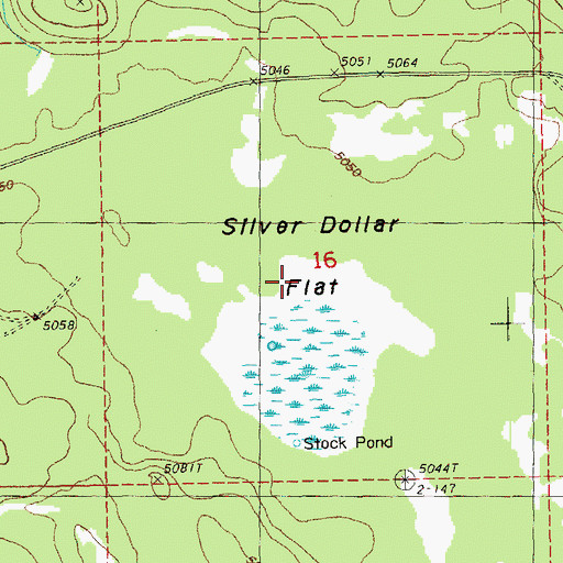 Topographic Map of Silver Dollar Flat, OR