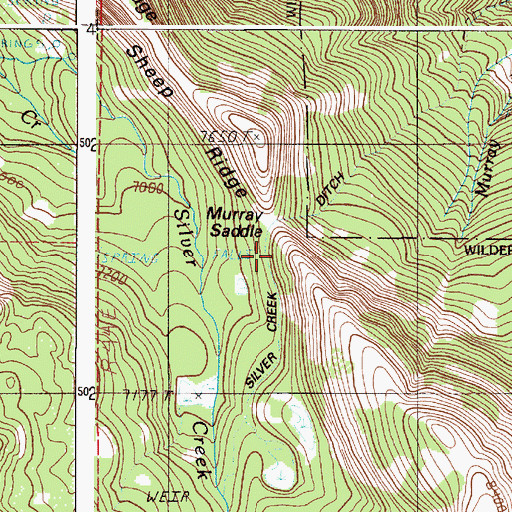 Topographic Map of Silver Grange Ditch, OR