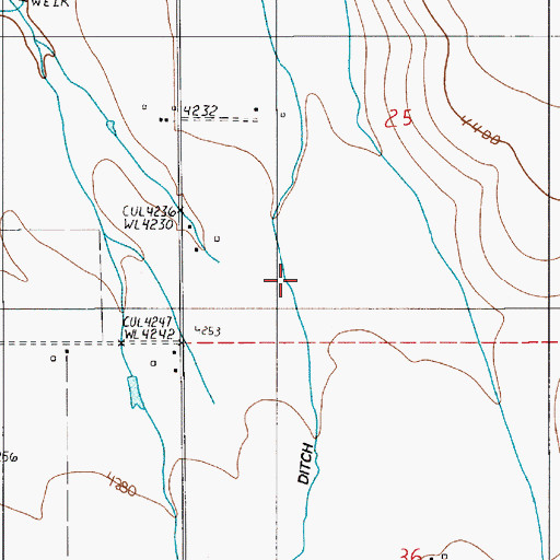 Topographic Map of Silver Lake Ditch, OR