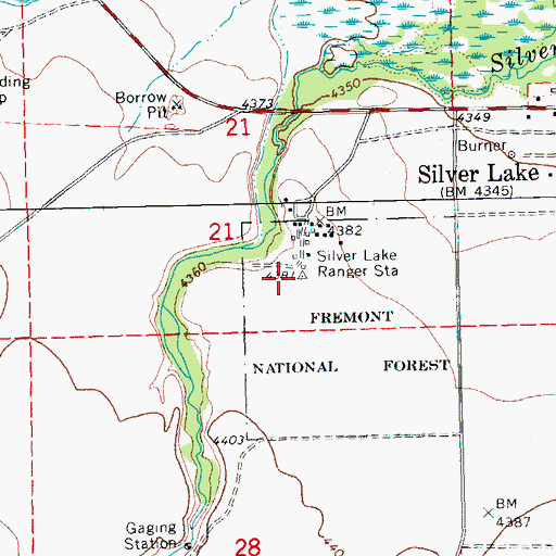 Topographic Map of Silver Lake Ranger Station, OR