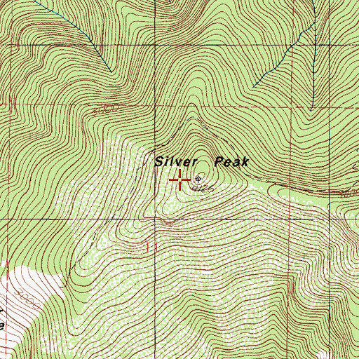 Topographic Map of Silver Peak, OR