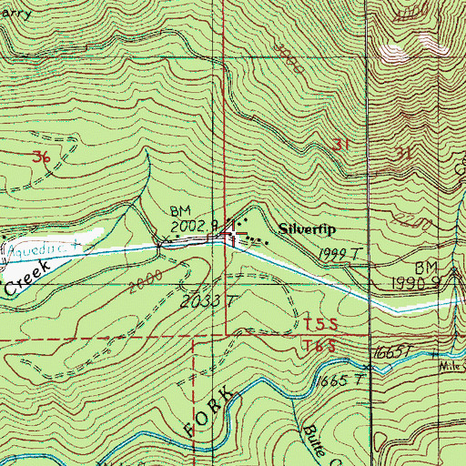 Topographic Map of Silver Tip Camp, OR
