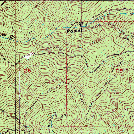 Topographic Map of Silver Tip Mine, OR