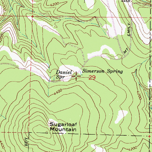 Topographic Map of Simerson Spring, OR