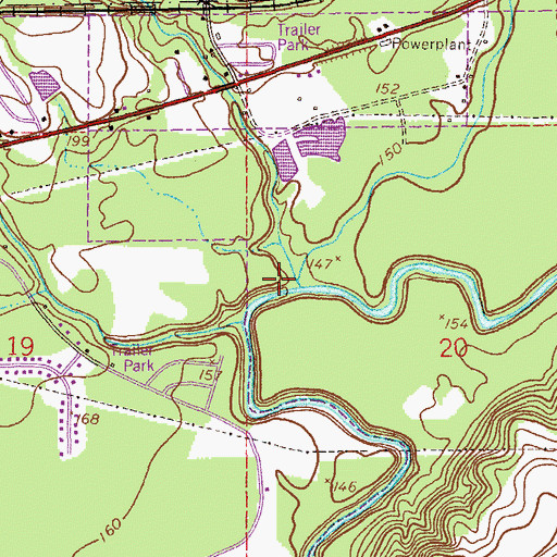 Topographic Map of Brooking Mill Creek, AL