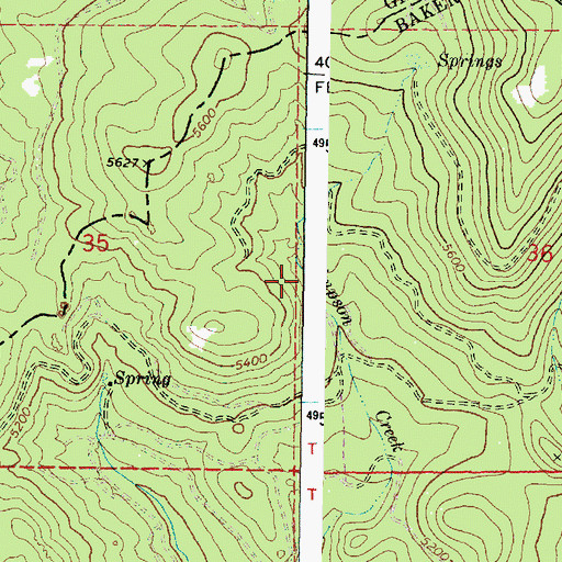 Topographic Map of Simpson Creek, OR