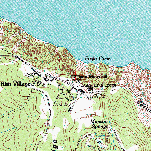 Topographic Map of Sinnott Memorial, OR