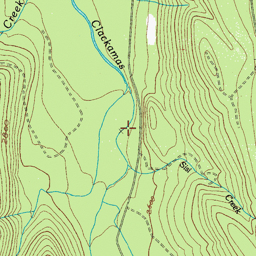Topographic Map of Sisi Creek, OR