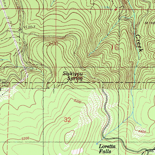 Topographic Map of Siskiyou Springs, OR