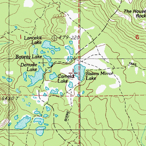 Topographic Map of Sisters Mirror Lake, OR