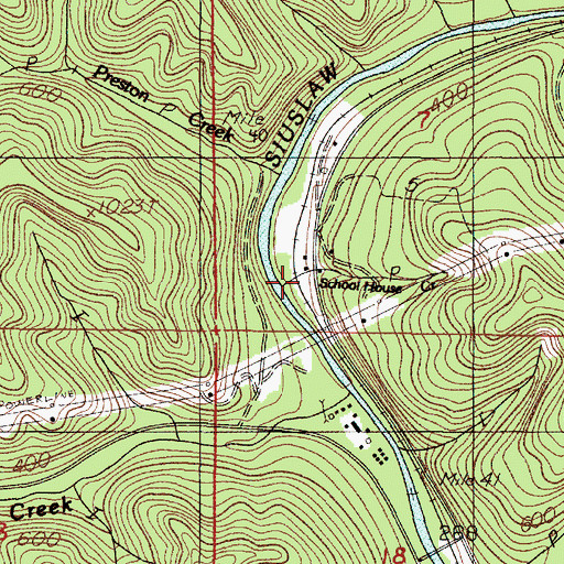 Topographic Map of Siuslaw School (historical), OR