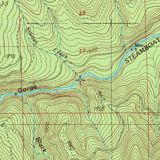 Topographic Map of Siwash Creek, OR