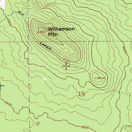 Topographic Map of Six Lakes Trail, OR