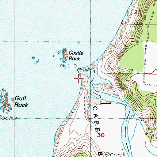 Topographic Map of Sixes River, OR