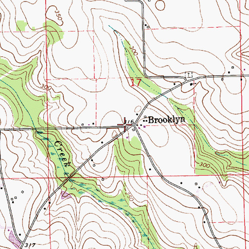 Topographic Map of Brooklyn, AL