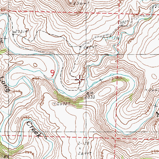 Topographic Map of Sixmile Creek, OR