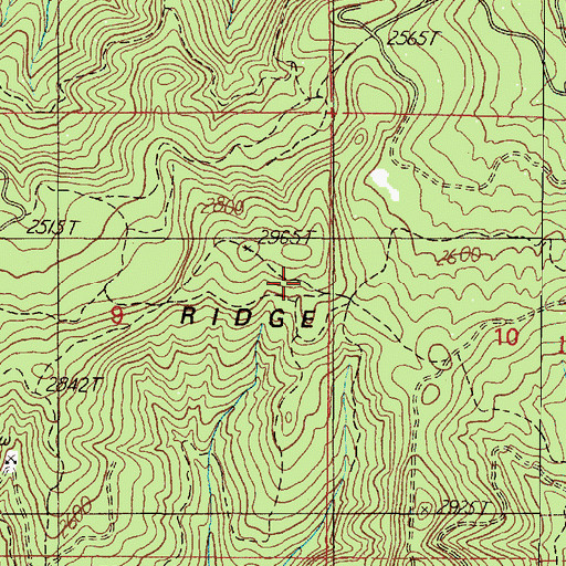 Topographic Map of Sixmile Ridge, OR