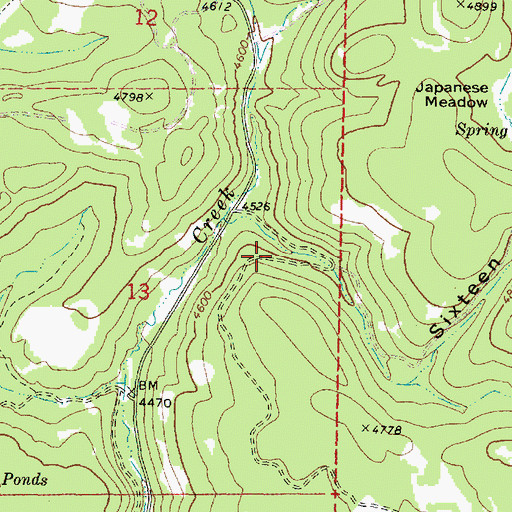 Topographic Map of Sixteen Gulch, OR