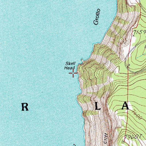 Topographic Map of Skell Head, OR