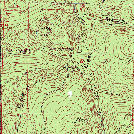 Topographic Map of Skinner Creek, OR