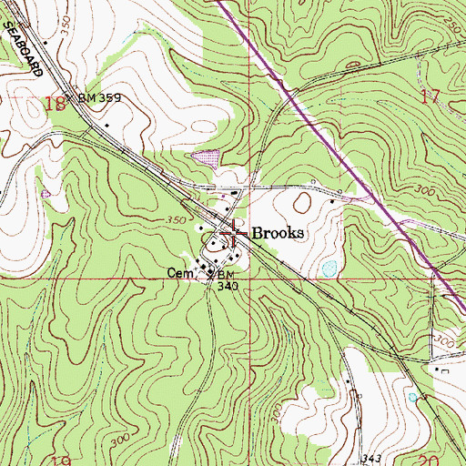 Topographic Map of Brooks, AL