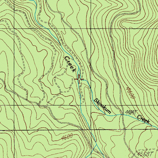 Topographic Map of Skookum Creek, OR