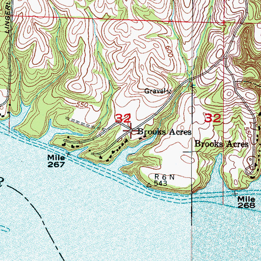 Topographic Map of Brooks Acres, AL