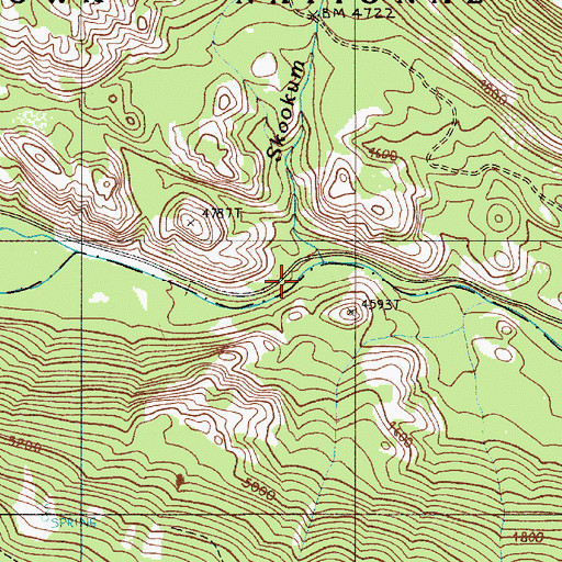 Topographic Map of Skookum Creek, OR
