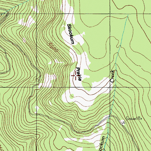 Topographic Map of Skookum Prairie Lookout, OR
