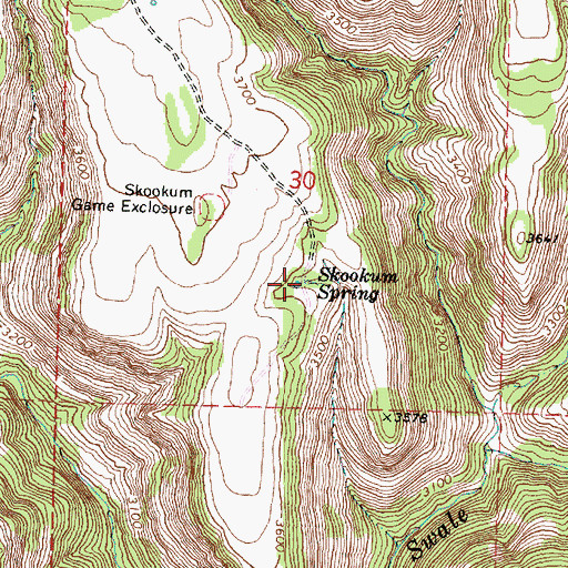 Topographic Map of Skookum Spring, OR