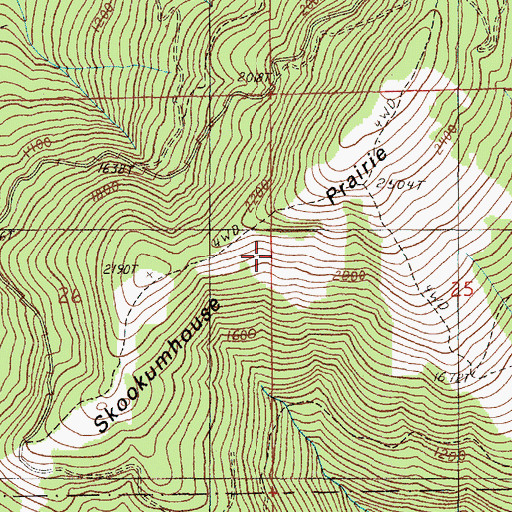 Topographic Map of Skookumhouse Prairie, OR