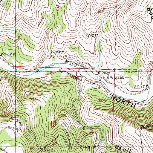 Topographic Map of Skull Creek, OR