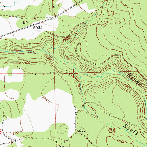 Topographic Map of Skull Creek, OR