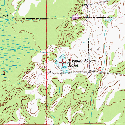 Topographic Map of Brooks Farm Lake, AL