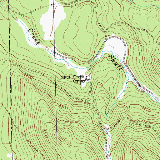 Topographic Map of Skull Creek Camp, OR