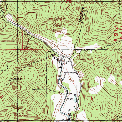 Topographic Map of Skunk Creek, OR