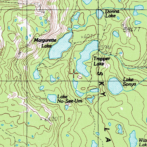 Topographic Map of Sky Lakes Area, OR