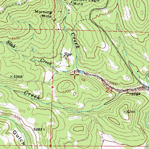 Topographic Map of Slab Creek, OR