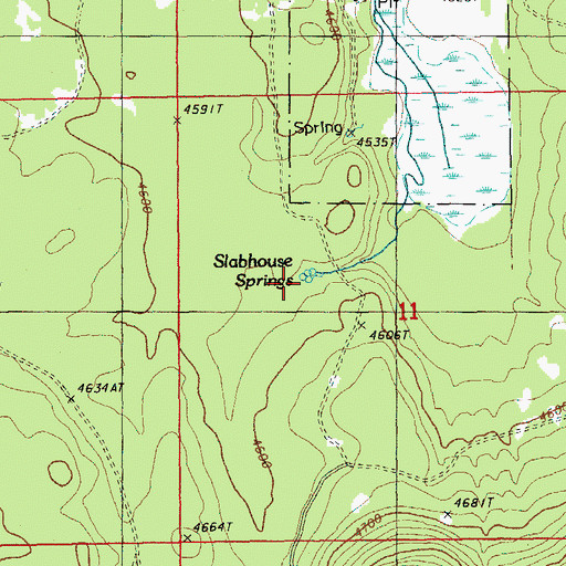 Topographic Map of Slabhouse Springs, OR