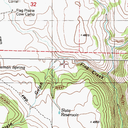 Topographic Map of Slate Gulch, OR