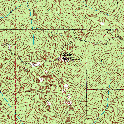 Topographic Map of Slate Rock, OR